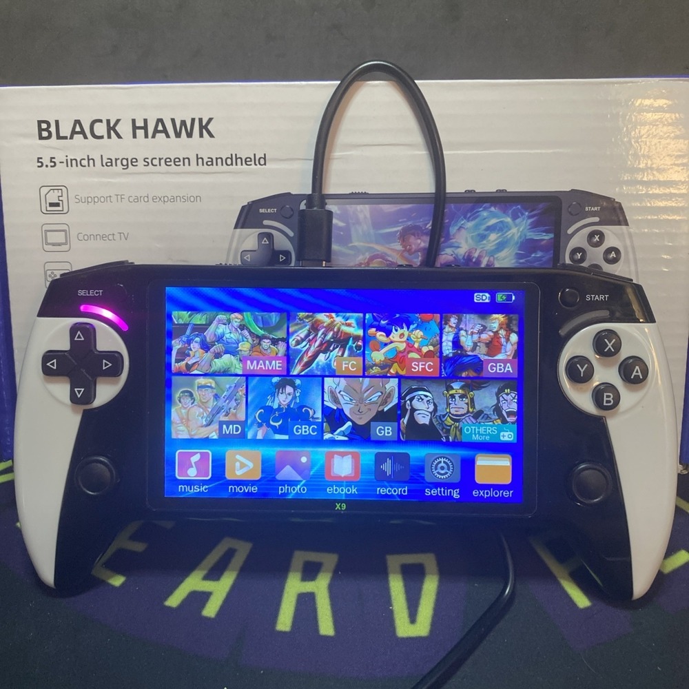 X-9 Black Hawk 5.5 In Large Screen Handheld Game system F1